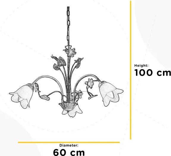 ONLI - Csillár láncon BOTTON DORO 3xE14/6W/230V