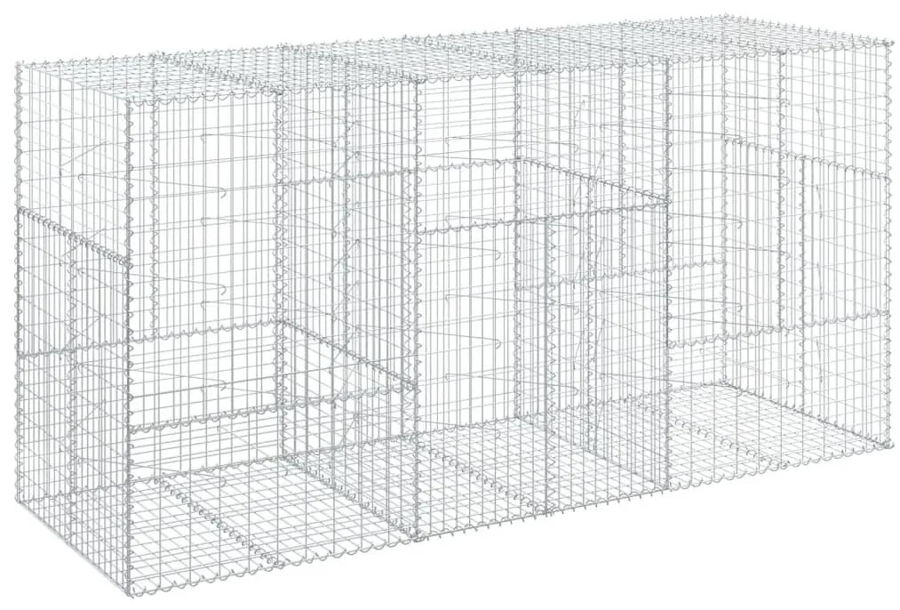 horganyzott vas gabion kosár fedéllel 300 x 100 x 150 cm