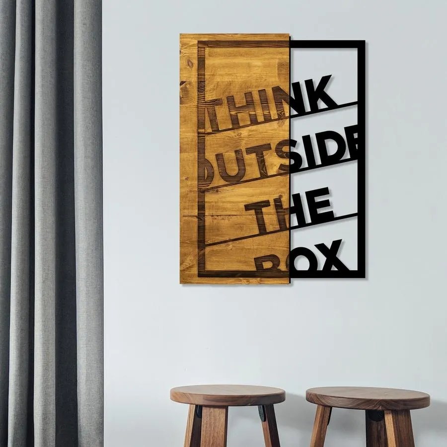 Fa fali dekoráció "Think Outside The Box"