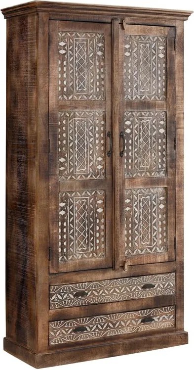 Barna mangófa ruhásszekrény 190x45 cm Maneesh – Støraa