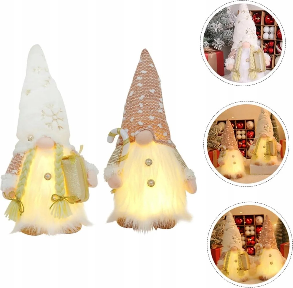 2x Karácsonyi Törpe elemes világító Plüss Karácsony