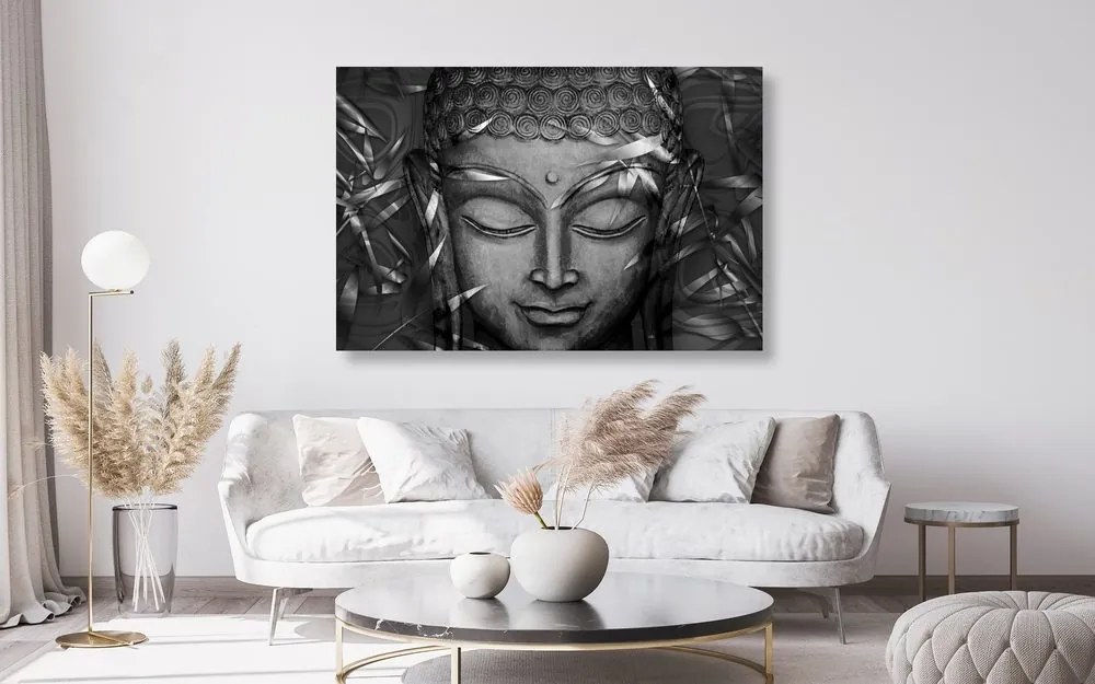 Kép mosolygó Buddha fekete-fehér kivitelben