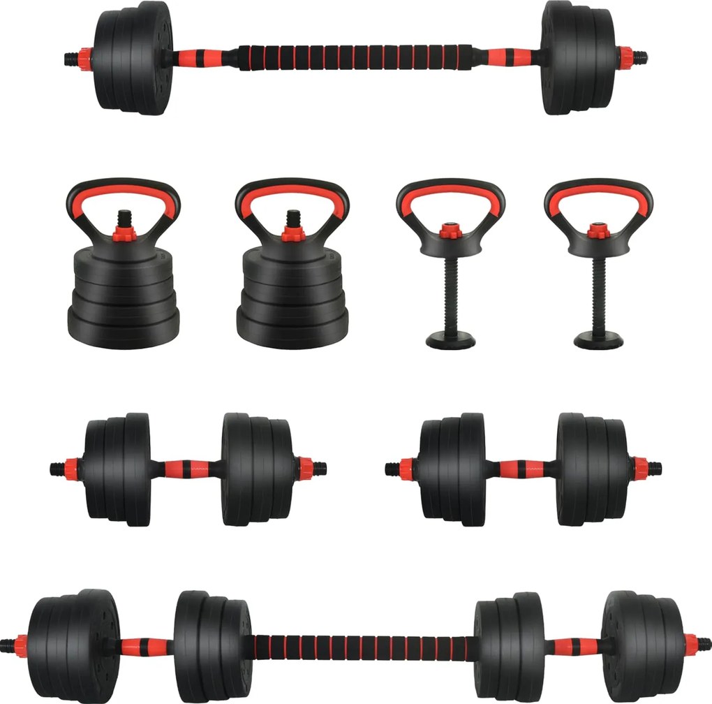 vidaXL 4 az 1-ben Kettlebell, Súlyzó és Kettlebell Készlet 20kg 20kg