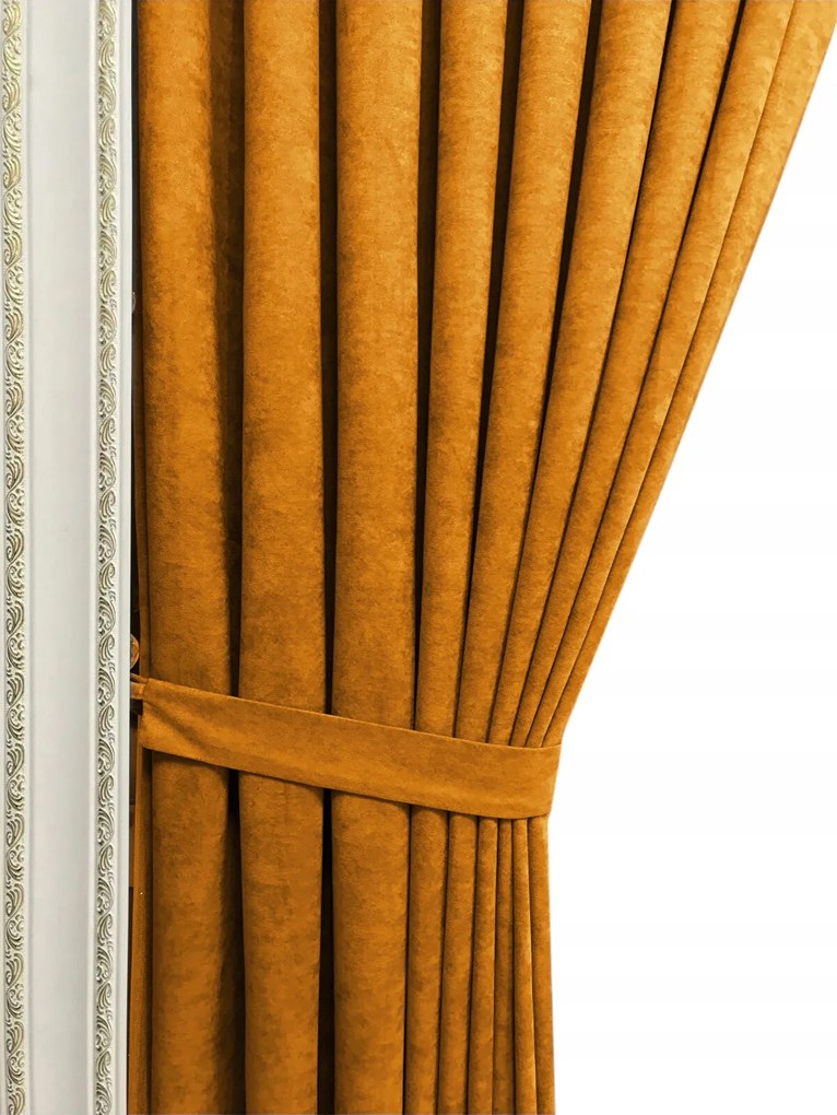 Függöny Velvet Milan Mustársárga méretre vágva