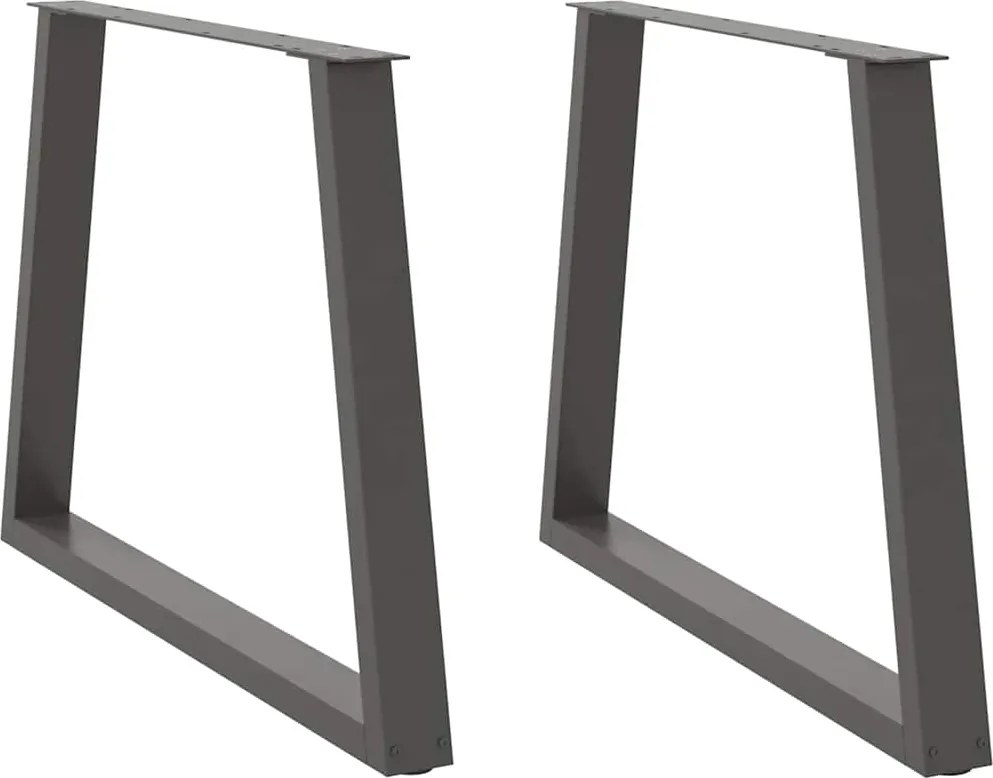 vidaXL 2 db antracitszürke étkezőasztal V-alakú láb 100 x (72-73,3) cm acél étkezőasztal láb