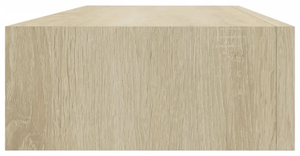 2 db tölgyszínű MDF falra szerelhető fiókos polc 60x23,5x10 cm