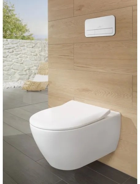 Villeroy & Boch 5614R201 - Falra szerelhető WC SoftClose ülőkével SUBWAY kerámia/fehér
