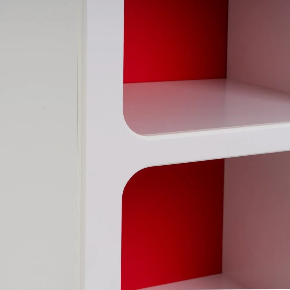 Piros-fehér könyvespolc 76x70 cm – Casa Selección