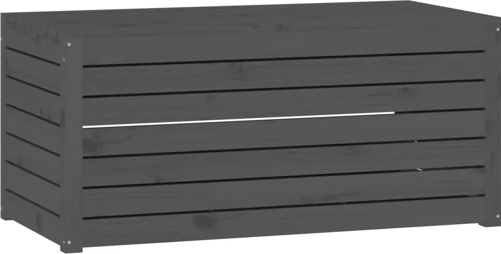 vidaXL szürke tömör fenyőfa kerti láda 101 x 50,5 x 46,5 cm