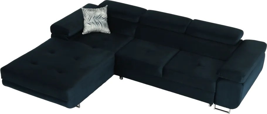 Sarokülőgarnitúra, kék, balos kivitel, AMARETA