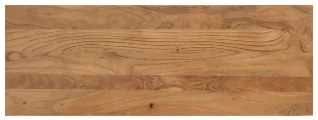tömör akácfa és acél étkezőpad 110x40x46 cm
