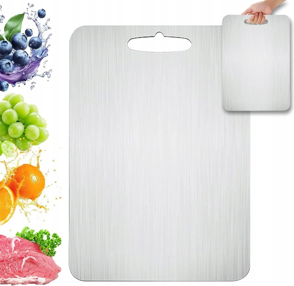 Rozsdamentes acél halhús vágódeszka 34x23 cm Ökológiai