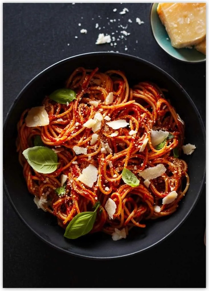 Poszterek 50x70 Spagetti Sajt Bazsalikom