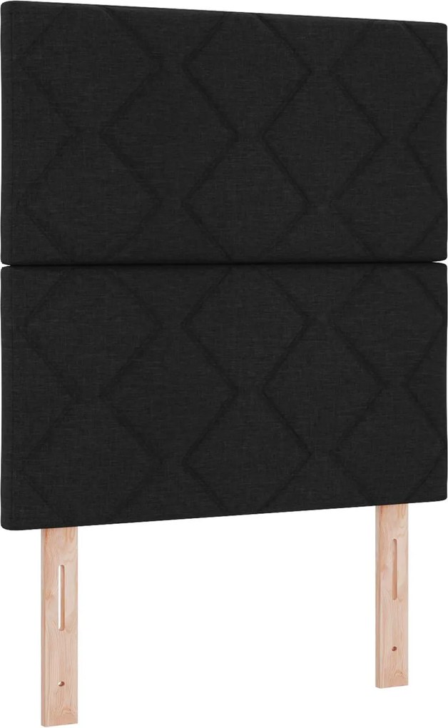 vidaXL Fejtámla fejtámlával Fekete 80 cm szövet