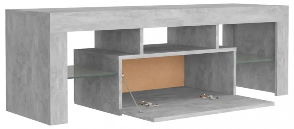 betonszürke TV-szekrény LED-lámpákkal 120 x 35 x 40 cm