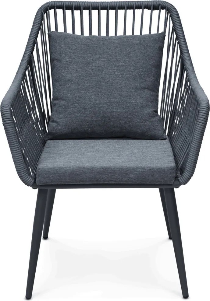 Kerti bútor szett 1+2, szolár világítással, fém, szürke, AZS-L1314 GREY