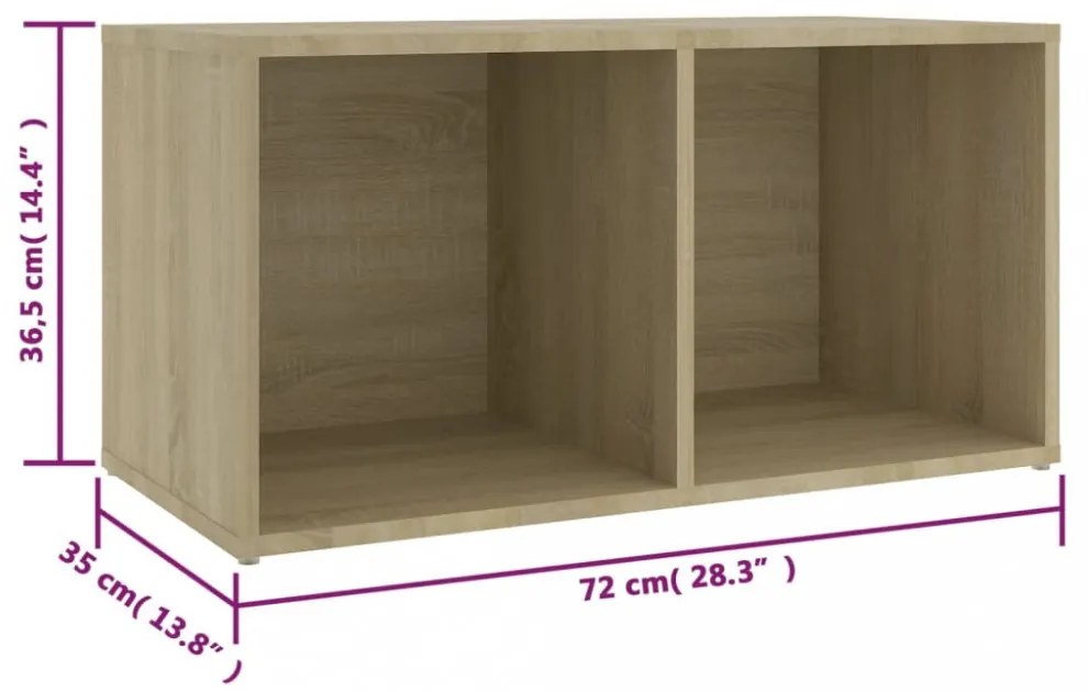 2 db sonoma tölgy színű szerelt fa TV-szekrény 72x35x36,5 cm