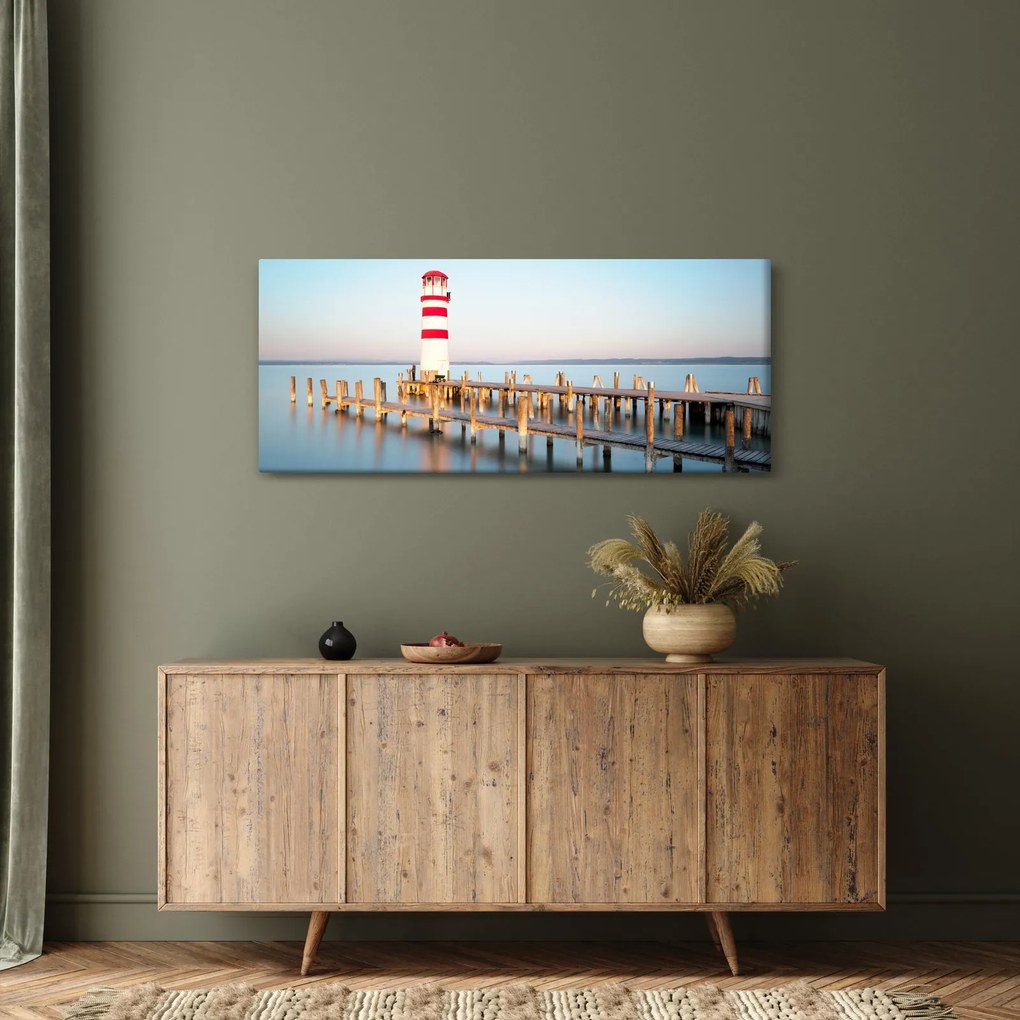 Világítótorony hajnalban (120x50 cm)