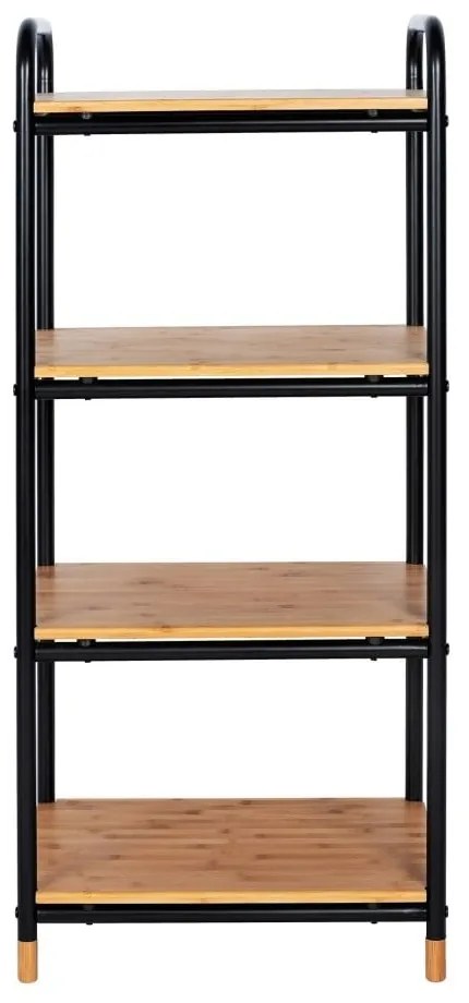 Fekete-natúr színű fém fürdőszobai polcos állvány 42x94,5 cm Loft – Wenko