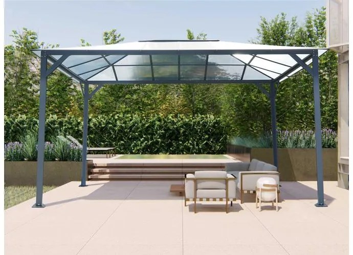 kerti pavilon LANITPLAST 43 antracit + átlátszó PC LG2470