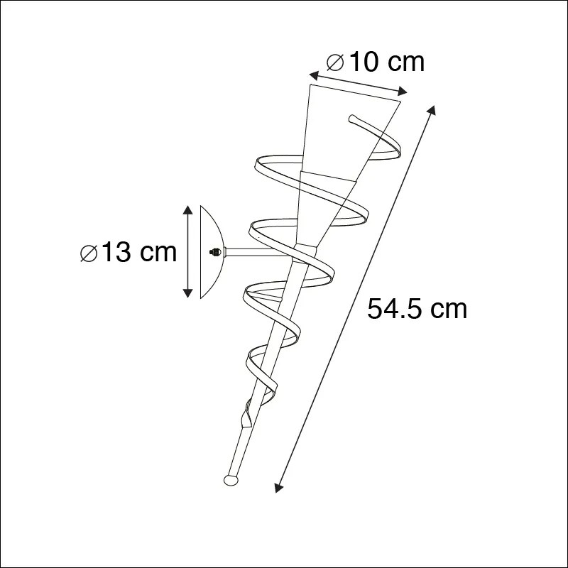 Rusztikus fali lámpa rozsdabarna krémszínű üveggel - Castle