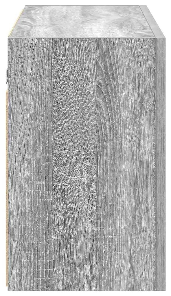 szürke sonoma szerelt fa fali fürdőszobaszekrény 100x25x40 cm