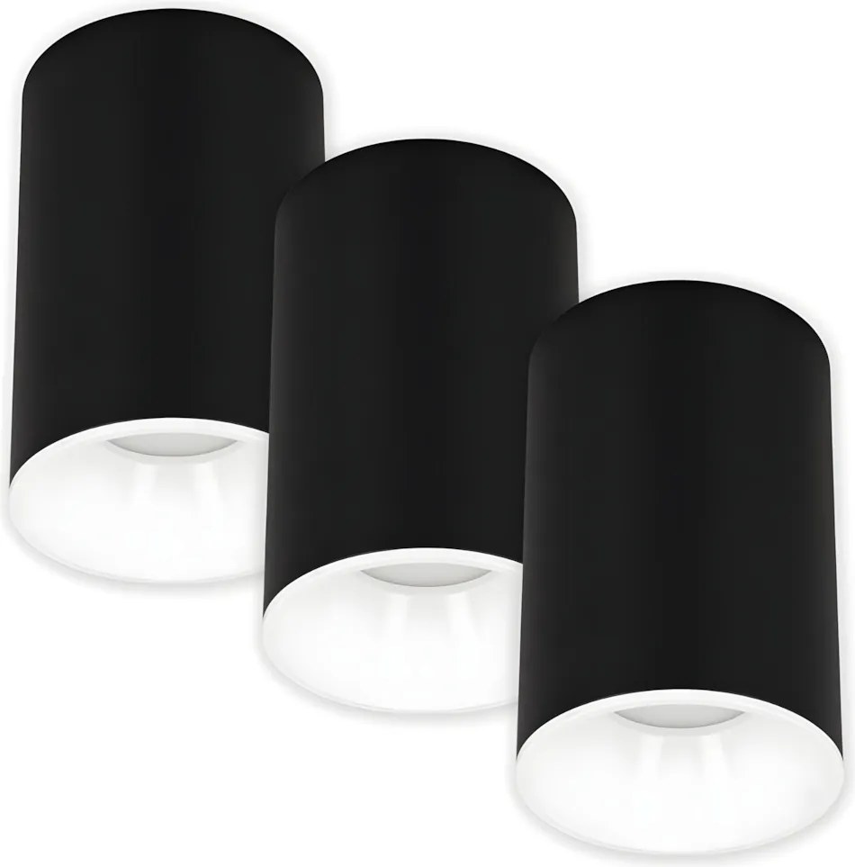 3x Falra szerelhető mennyezeti lámpatest Halogén GU10 fekete fehér Led Spot Lámpa