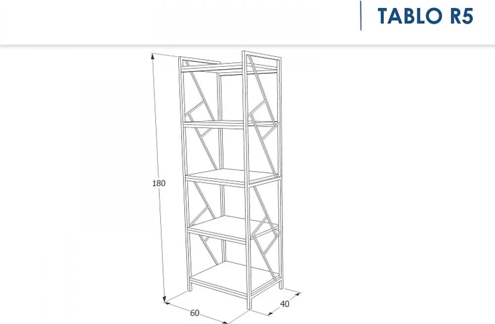 Tablo R5 180cm Könyvespolc Tölgy - Sötétbarna
