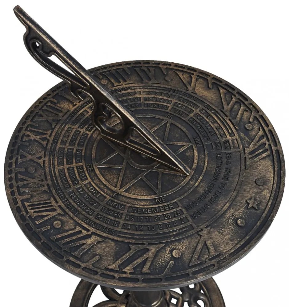 bronz színű műanyag napóra 35,5 x 82 cm