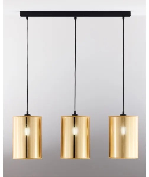 Jupiter 2092 - CORTINA zsinóros csillár 3xE27/15W/230V arany/fekete