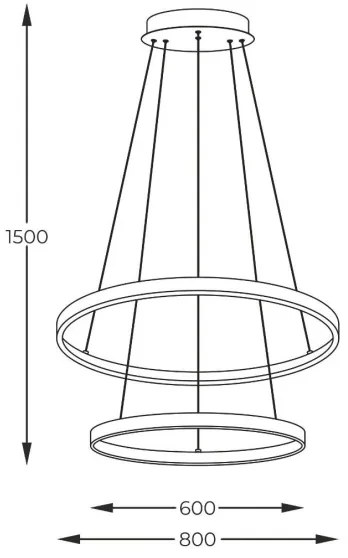 Zuma Line 2023200-BK - LED Csillár zsinóron BRENO LED/60W/230V 3000/4000/6000K