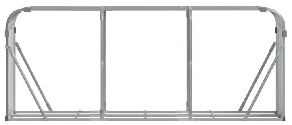 világosszürke horganyzott acél rönktartó 234 x 45 x 100 cm