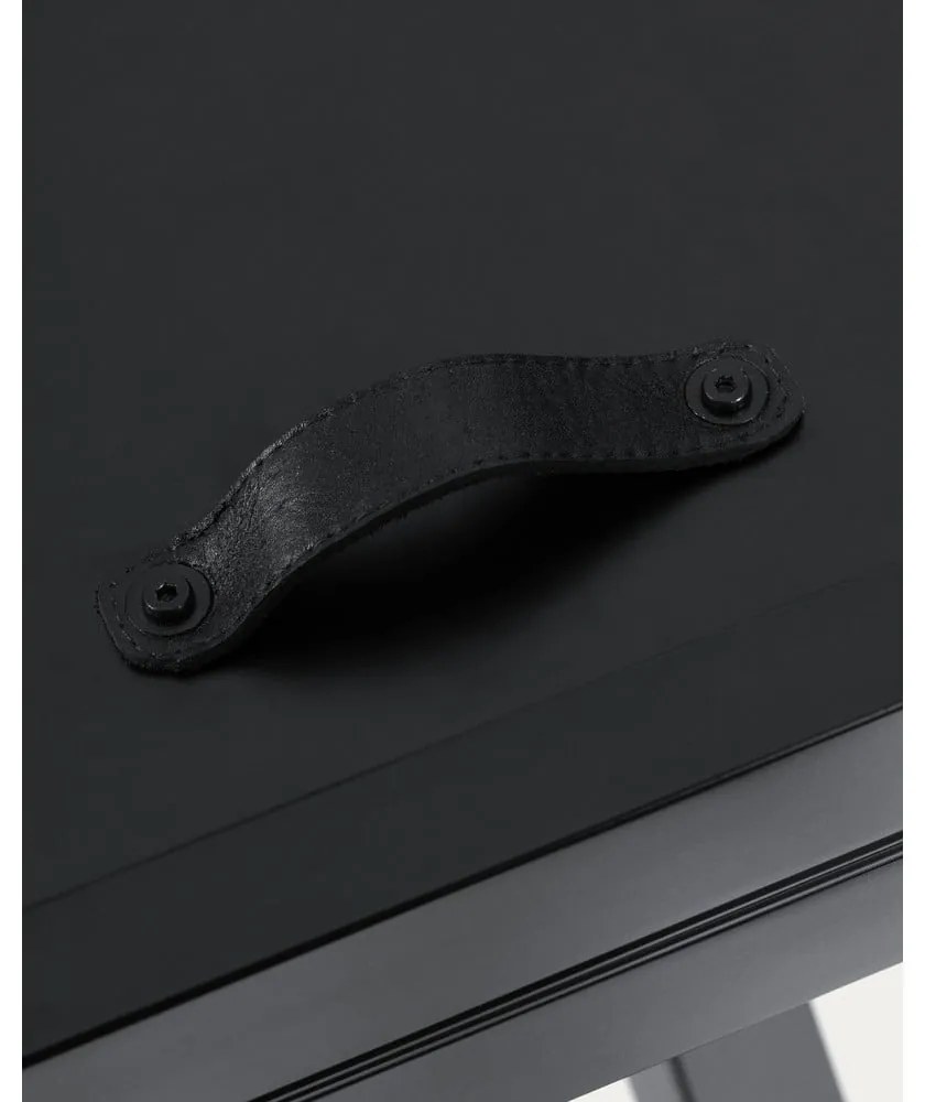 Fekete kerek bővíthető étkezőasztal kerámia asztallappal ø 160 cm Vashti – Kave Home