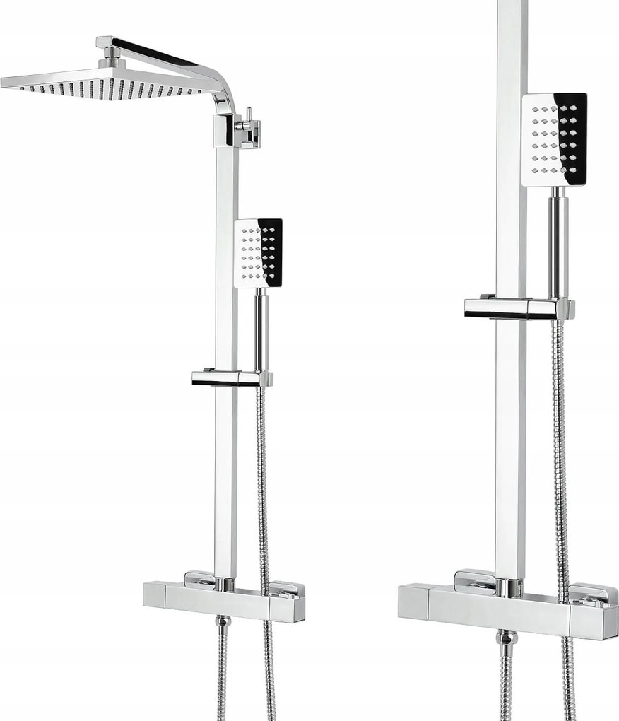 Zuhany Szett Zuhanyoszlop Csaptelep Termosztáttal Falra Szerelhető