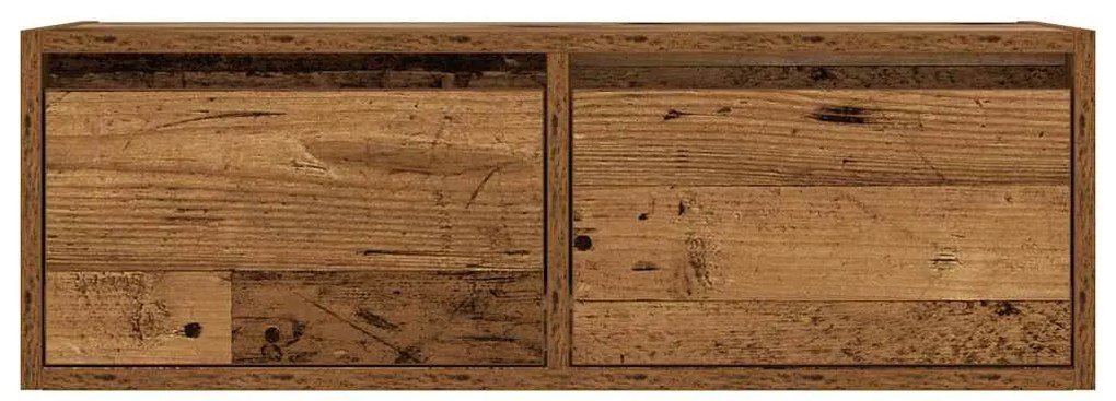 TV szekrény LED világítással régi fa 75x35,5x25 cm