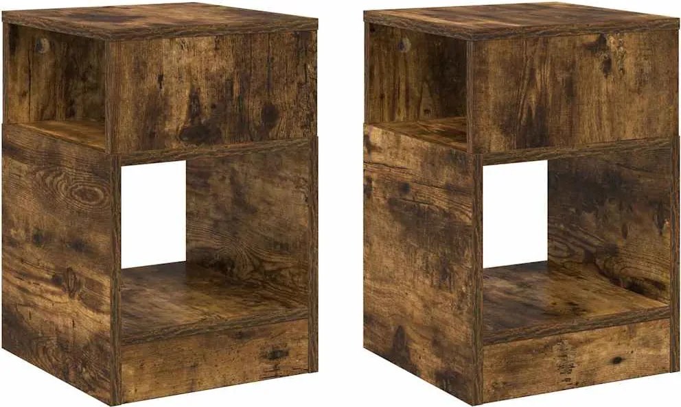 vidaXL Végasztal 2 pcs Füstölt tölgy 30,5 x 30 x 45 cm Faanyag