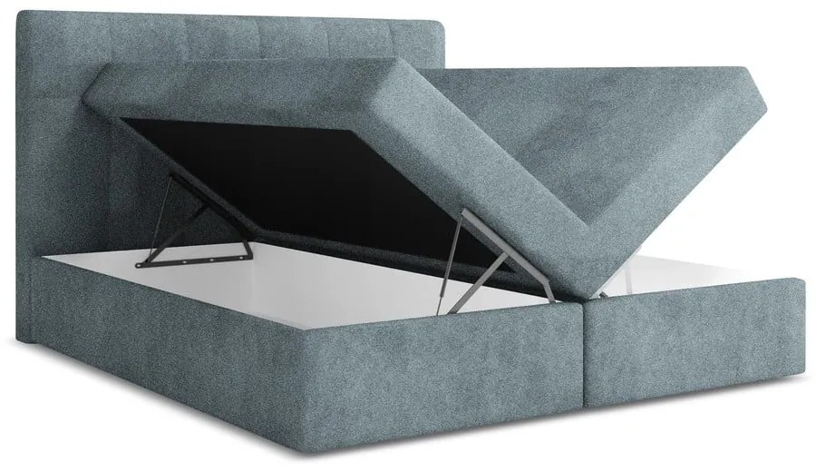 Világoskék ágyneműtartós boxspring ágy 140x200 cm Palta – Makamii