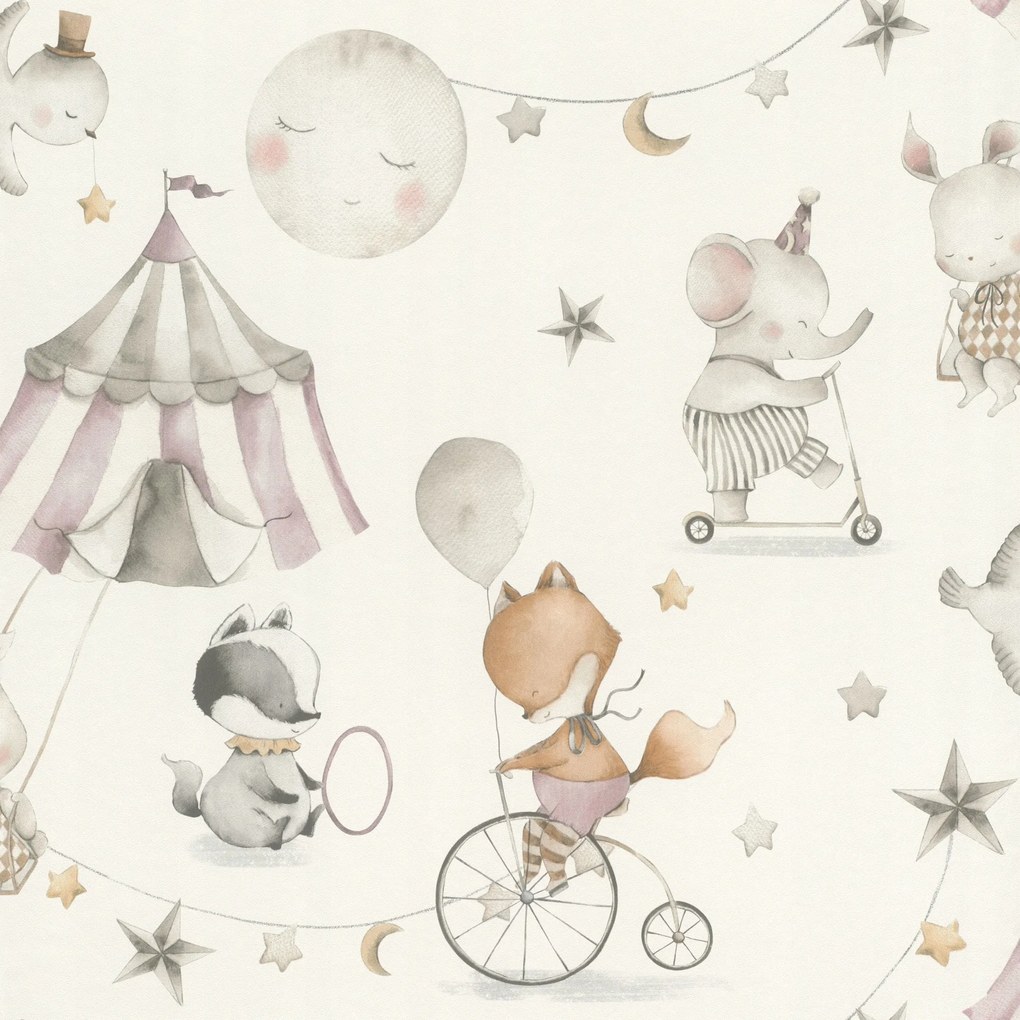 Gyerek tapéta flizelin állatok lufi csillagok fal tartós 301922