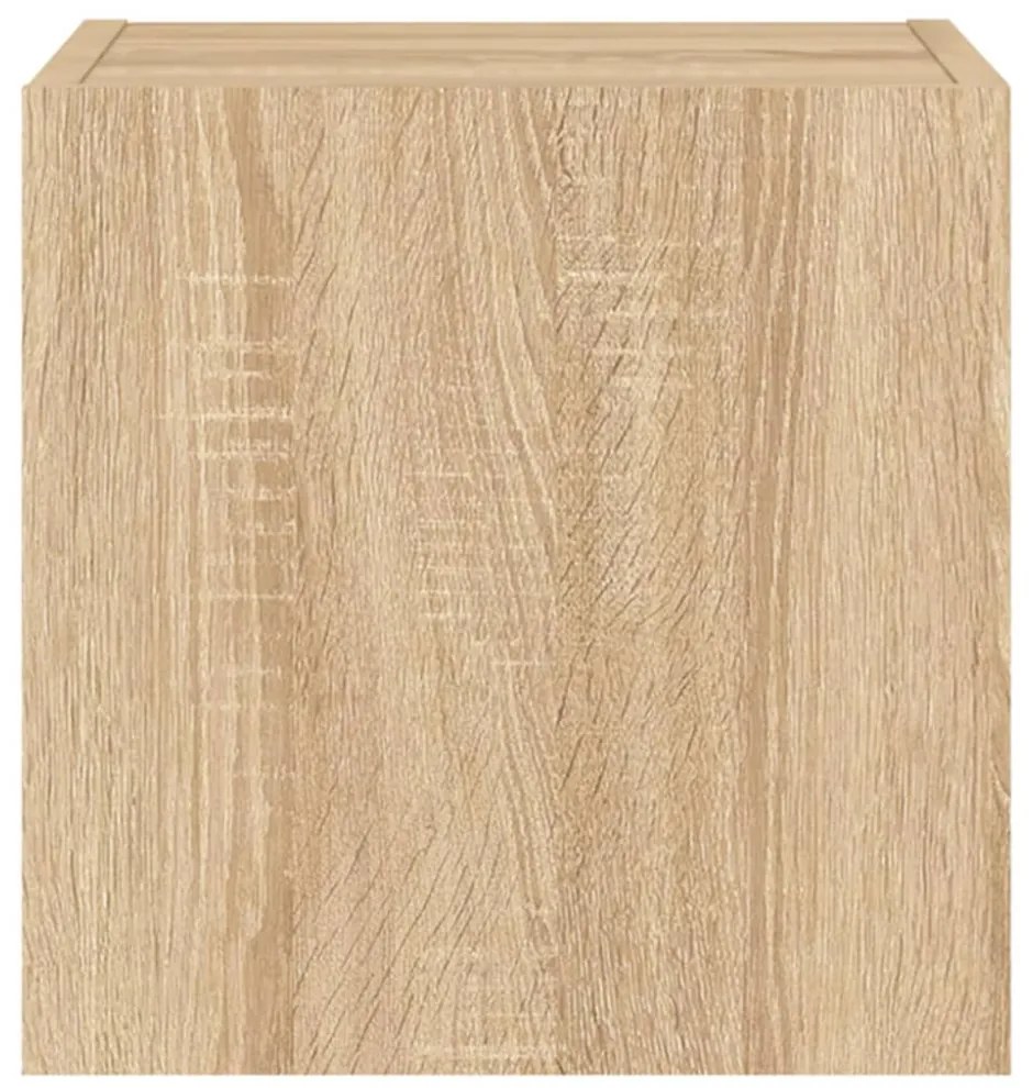 sonoma tölgy színű fali TV-szekrény LED-ekkel 30,5x35x30 cm