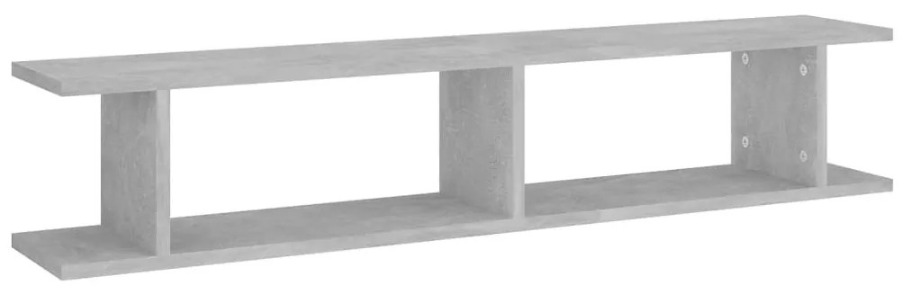 2 db betonszürke forgácslap fali polc 105 x 18 x 20 cm