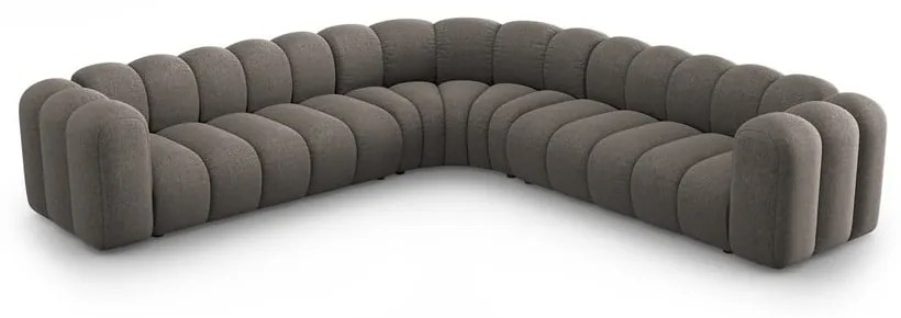 Sötétszürke zsenília moduláris sarokkanapé Lupine – Micadoni
