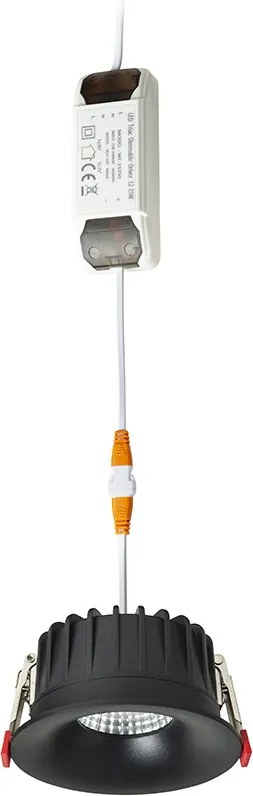 RENDL FLEUR IP54 DIMM süllyesztett lámpa fekete 230V LED 15W 60° IP54 3000K