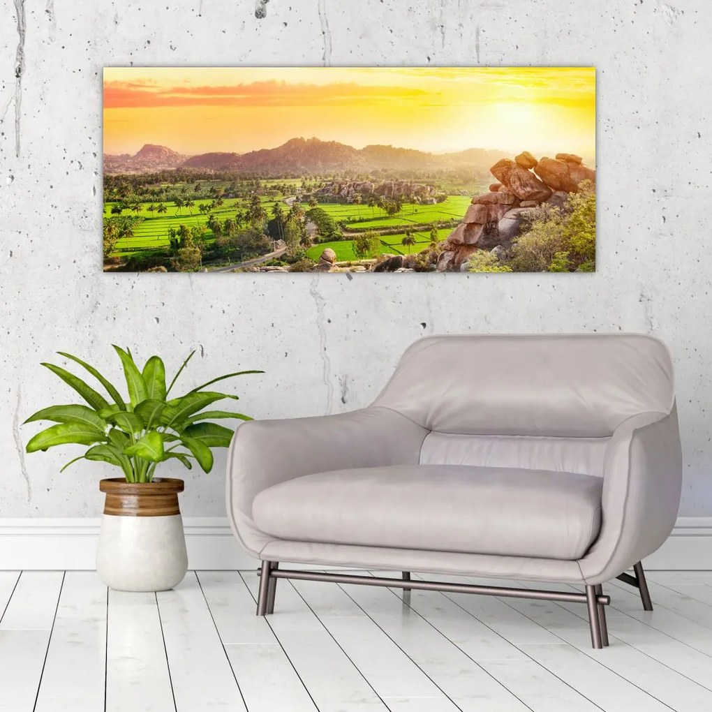 Kép a Hampi-völgyről Indiában (120x50 cm)