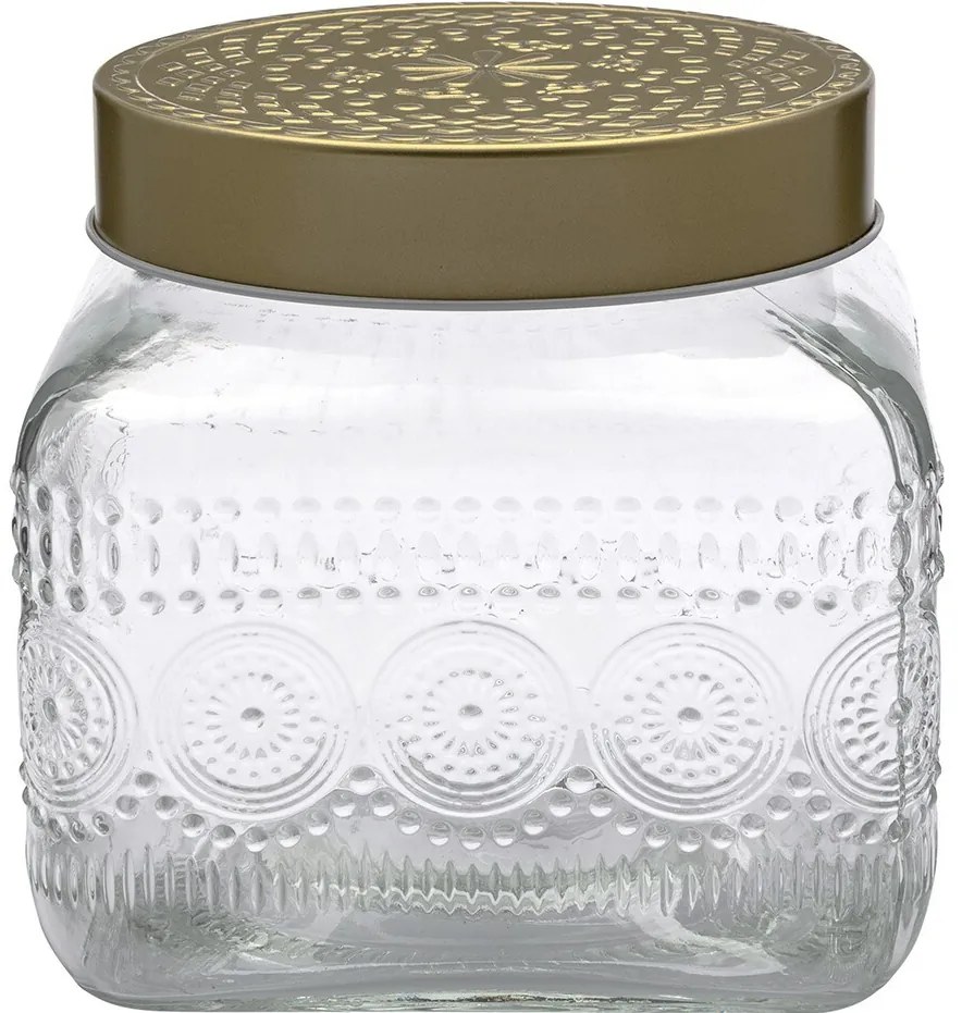 Altom Üvegedénykészlet arany fedéllel Daisy 1,3 l, 4 db, 1,3 l