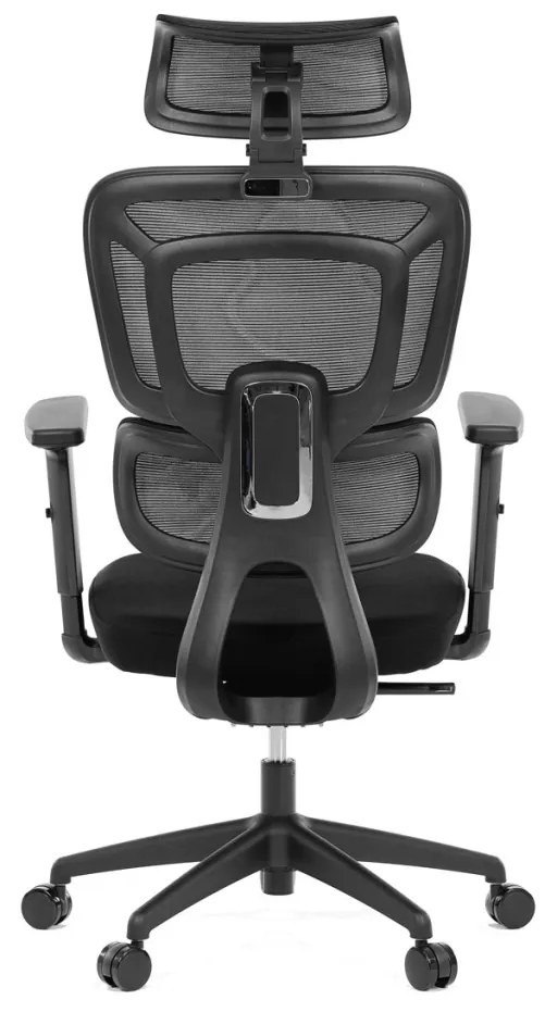 Scaun Modern De Birou Negru Cu Spătar Ergonomic Textil Aerisit Și Cotieră