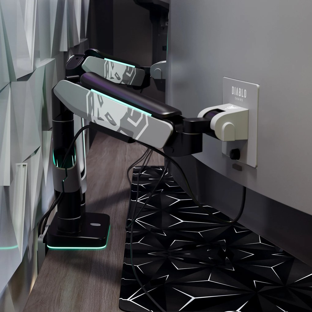 Képernyőállvány két 35 hüvelykes monitorhoz, szürke-fekete RGB X-Arm Dual