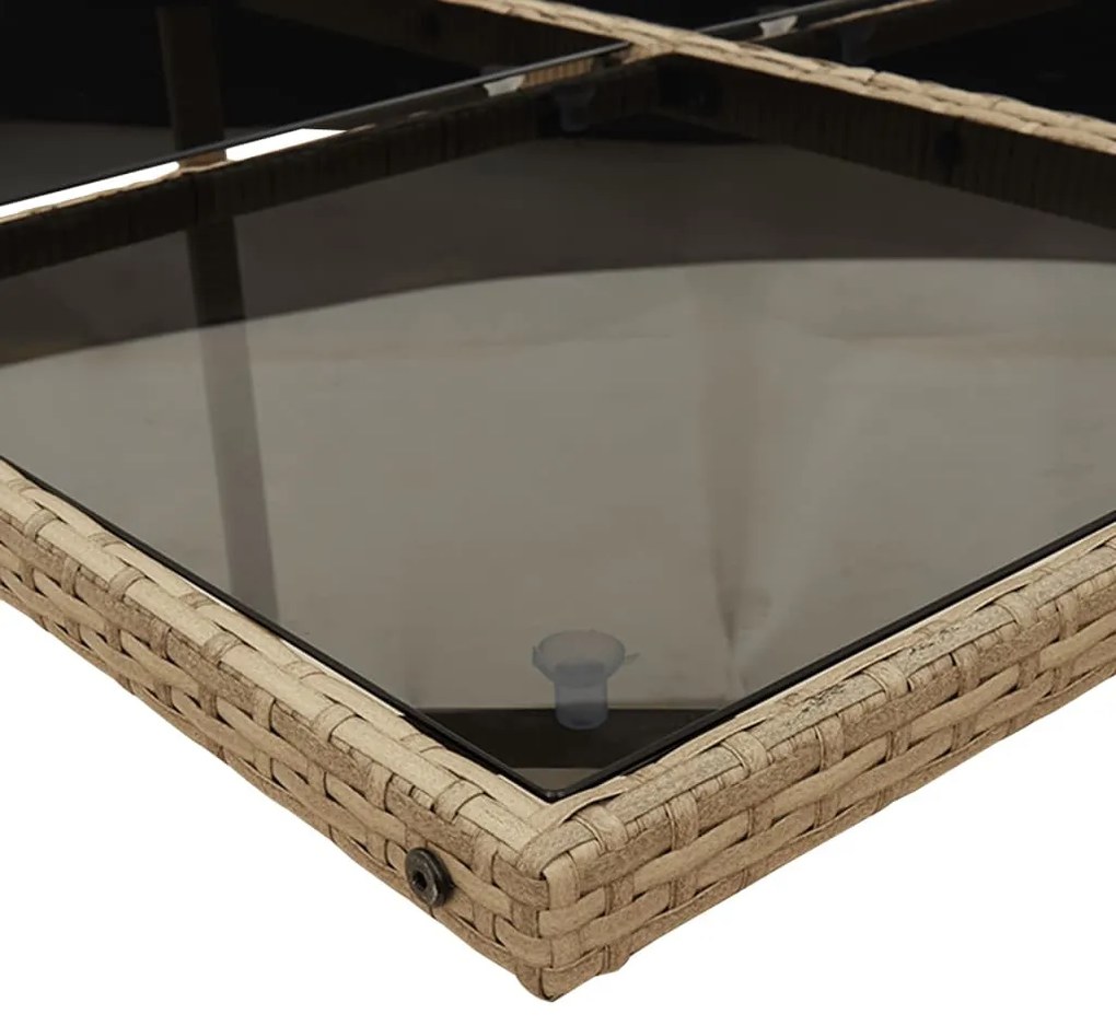 vidaXL 11 részes bézs polyrattan kerti étkezőgarnitúra párnákkal