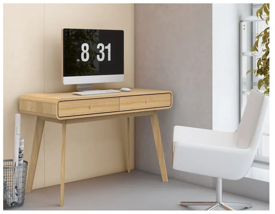 Íróasztal tölgyfa dekorral 50x120 cm Cassie - Støraa