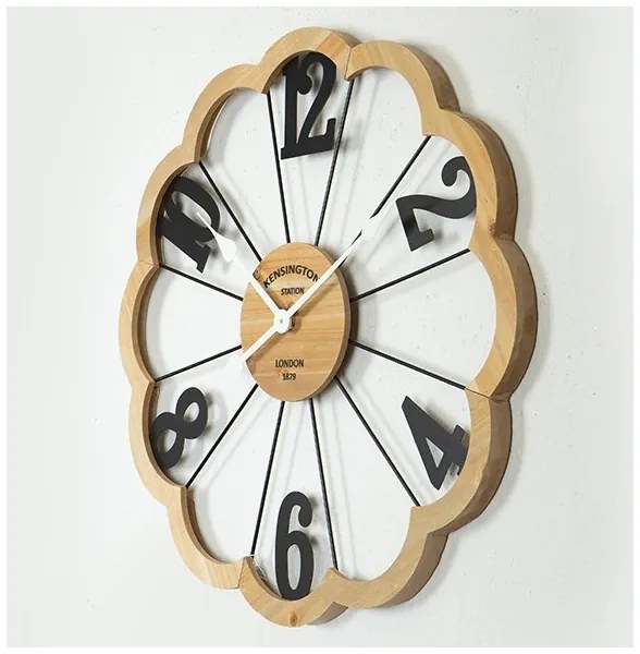 Falióra 1xAA átm. 60 cm bézs/fekete