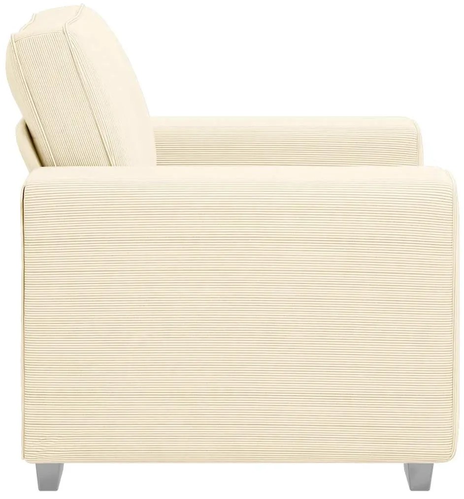 krémszínű kordbársony szövet kanapéfotel 60 cm
